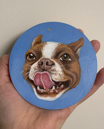 Custom acrylic on wood ornament